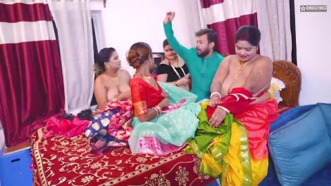 Desi Indian Thirki Husband Fucks His All Four Wives At The Same Time And Cumshot On Face Hindi Audio