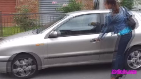 Driving And Revving In Black Pumps On Bare Foot