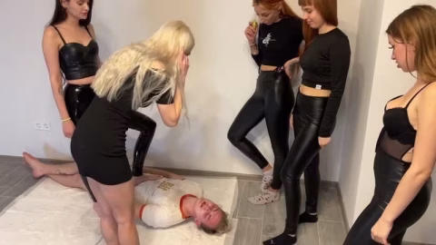 Petite Princess Femdom – Cfnm Group Degrading Spitting Femdom With Five Dominant Girls 03012023